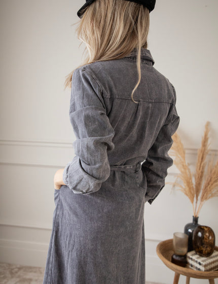 Maxikleid - Feminine In Denim - Grau