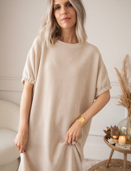 Valery Velvet Beige - Maxi Dress