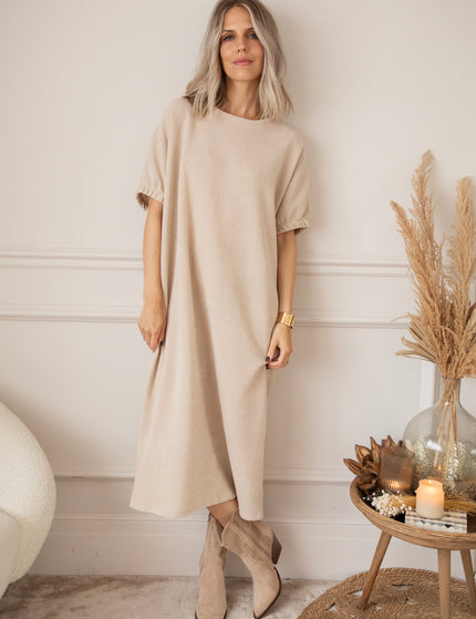 Valery Velvet Beige - Maxi Dress
