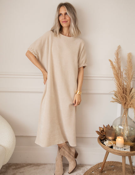 Valery Velvet Beige - Maxi Dress