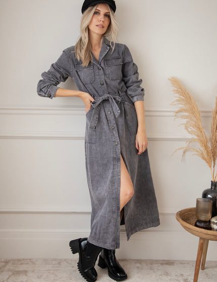 Maxikleid - Feminine In Denim - Grau