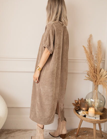 Valery Velvet Taupe - Maxi Dress