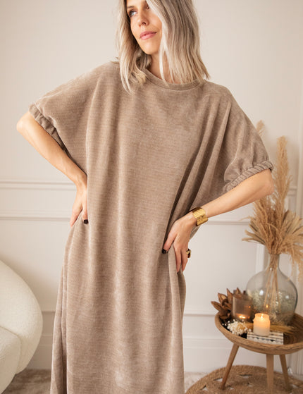 Valery Velvet Taupe - Maxi Dress