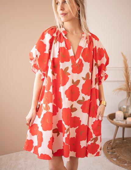 Poppy Petal Soft Pink/Red - Jurk