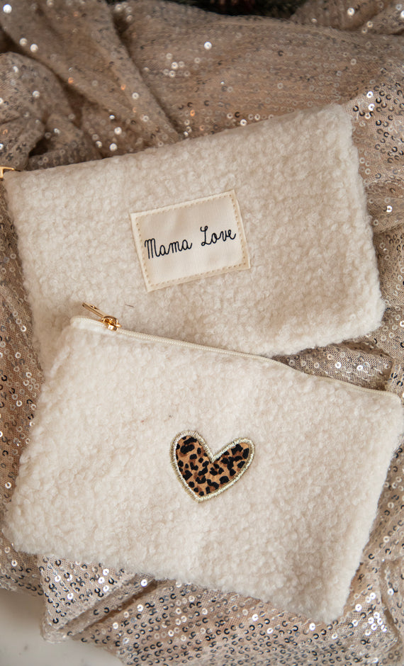Little Leopard Love Off White - Pouch