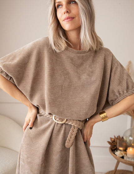 Valery Velvet Taupe - Maxi Dress