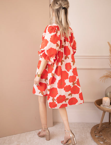 Poppy Petal Soft Pink/Red - Jurk