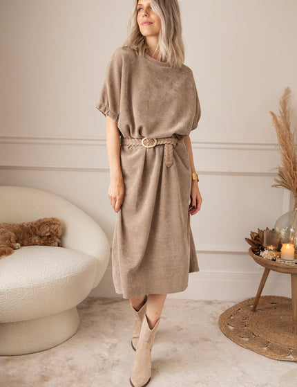 Valery Velvet Taupe - Maxi Dress
