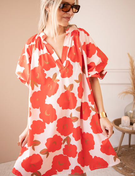 Poppy Petal Soft Pink/Red - Jurk
