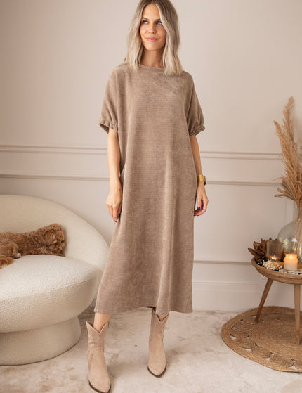 Valery Velvet Taupe - Maxi Dress