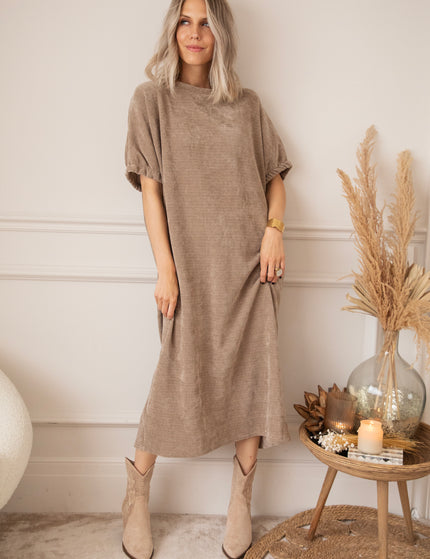 Valery Velvet Taupe - Maxi Dress