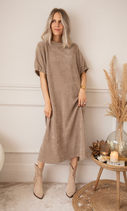 Valery Velvet Taupe - Maxi Dress