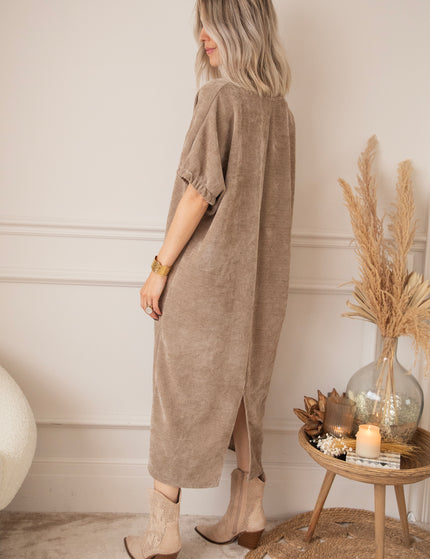 Valery Velvet Taupe - Maxi Dress