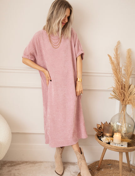 Maxikleid - Valery Velvet - Altrosa