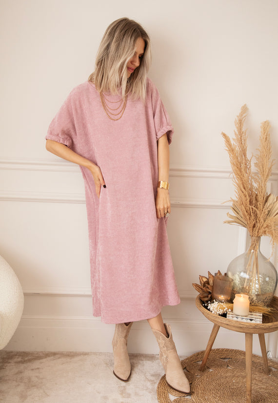 Maxikleid - Valery Velvet - Altrosa