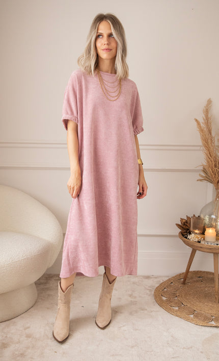 Maxikleid - Valery Velvet - Altrosa