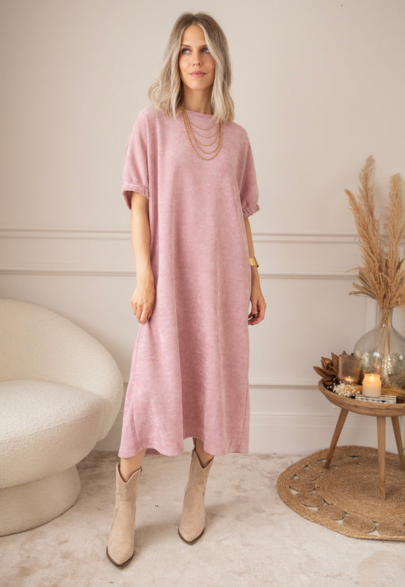 Maxikleid - Valery Velvet - Altrosa