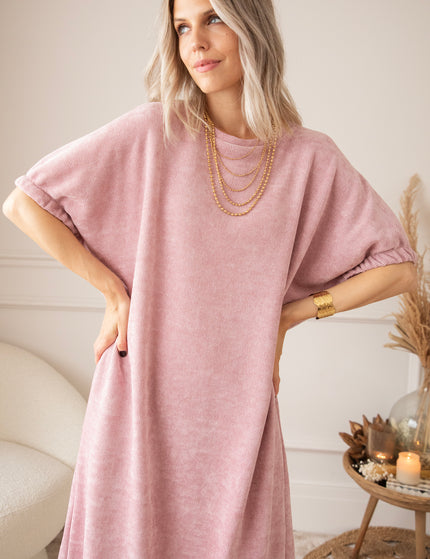 Maxikleid - Valery Velvet - Altrosa