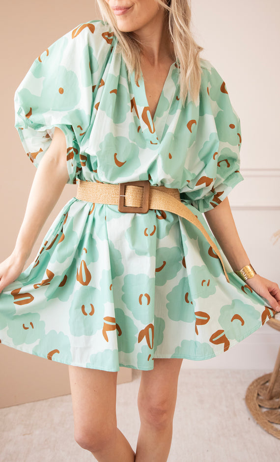 Poppy Petal Mint - Jurk