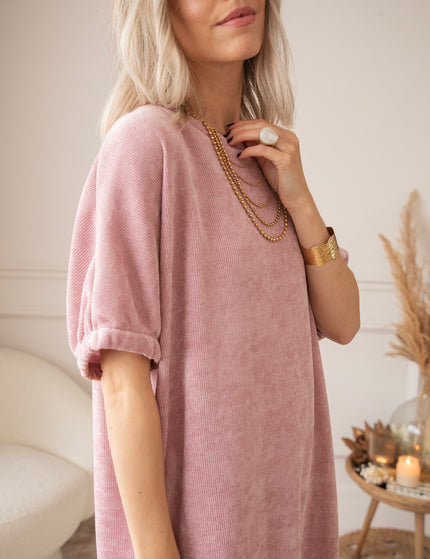 Maxikleid - Valery Velvet - Altrosa