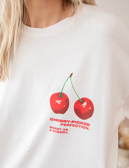 T-Shirt - Sweet As A Cherry - Weiß