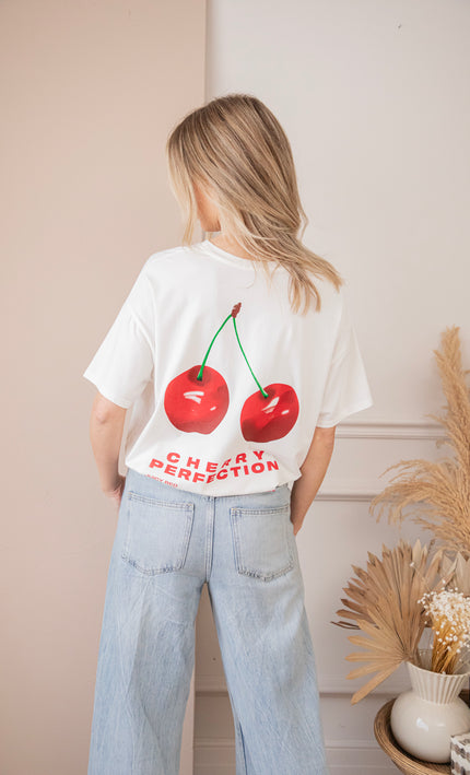 T-Shirt - Sweet As A Cherry - Weiß