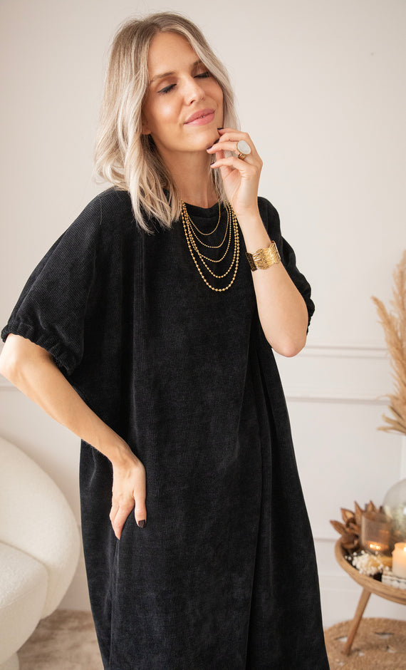 Valery Velvet Black - Maxi Jurk