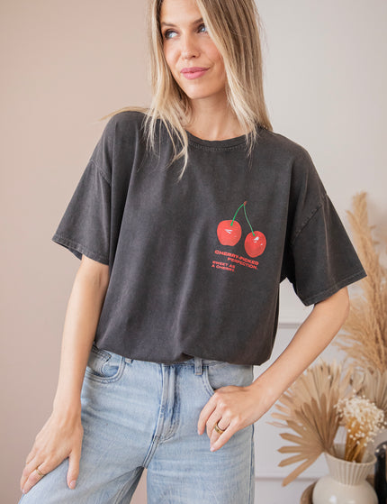 T-Shirt - Sweet As A Cherry - Dunkelgrau