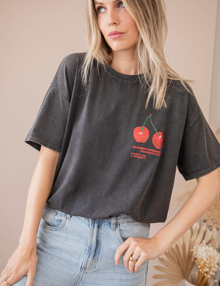 T-Shirt - Sweet As A Cherry - Dunkelgrau