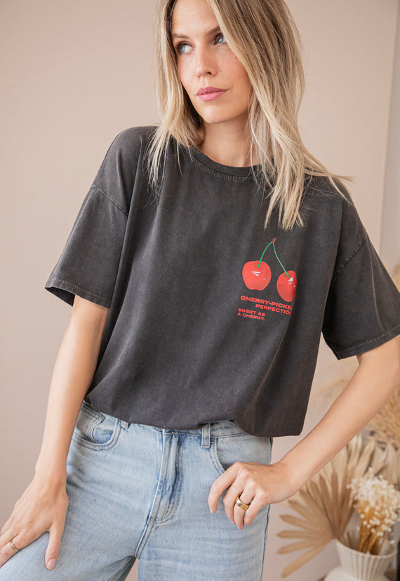 Sweet As A Cherry Dark Grey - T-Shirt