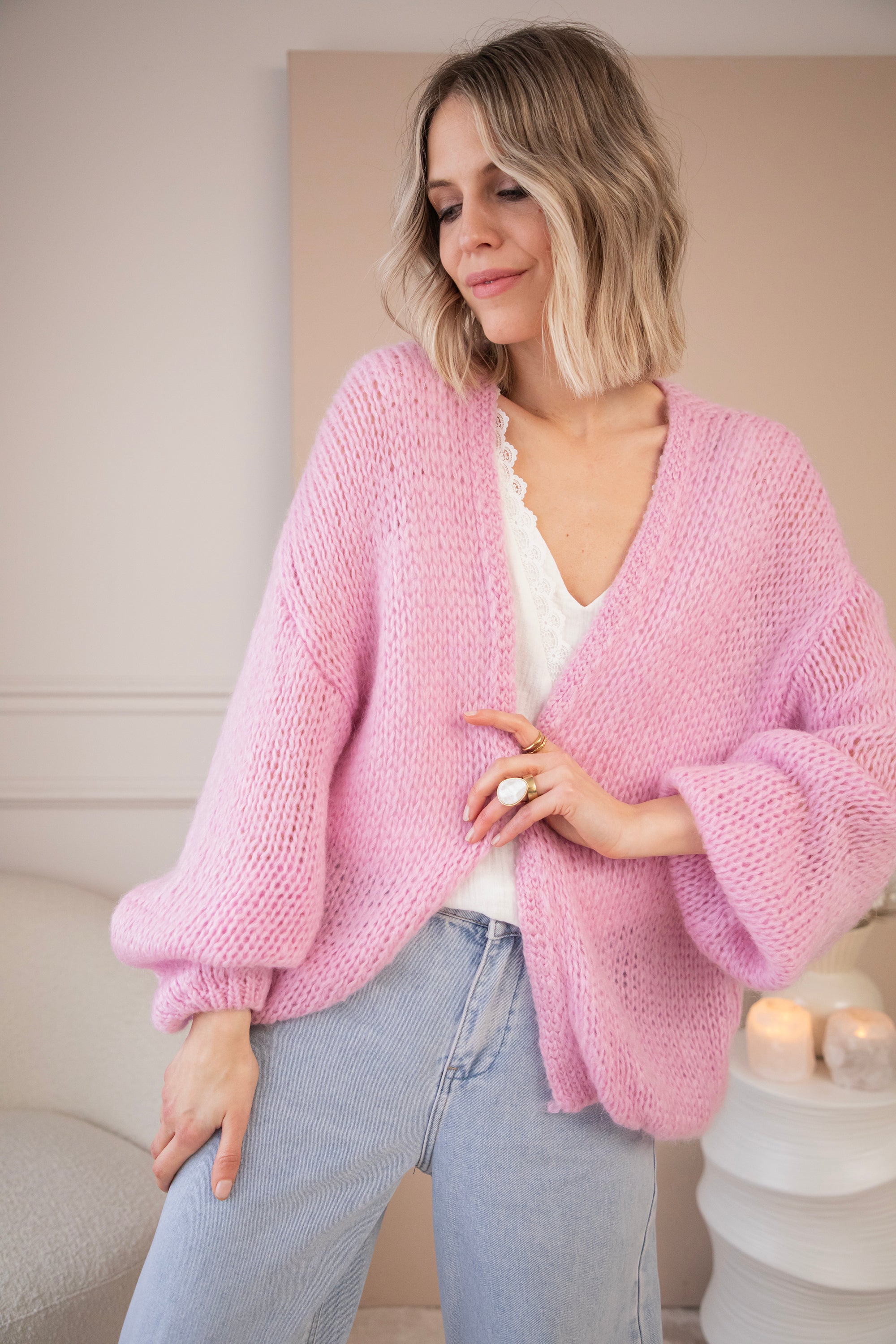 Long Cardigan Strickmantel Strickjacken Lang Für Damen