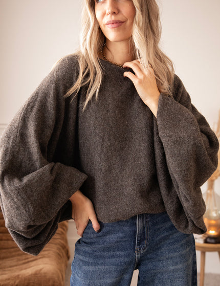 Cozy Wing Knit Dark Grey - Sweater