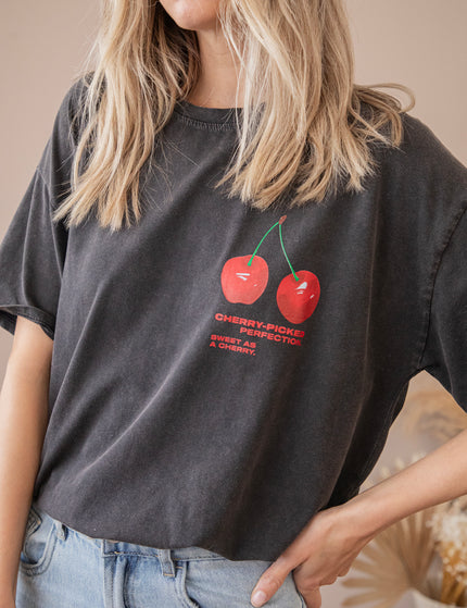 T-Shirt - Sweet As A Cherry - Dunkelgrau