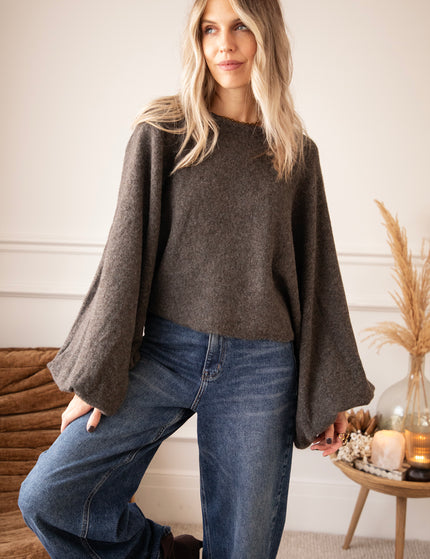 Cozy Wing Knit Dark Grey - Sweater