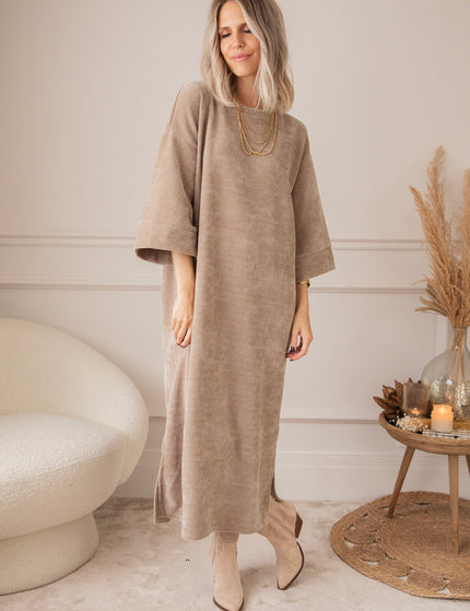 Viva Velvet Taupe - Maxi Dress