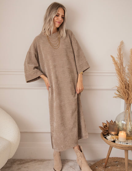 Viva Velvet Taupe - Maxi Dress