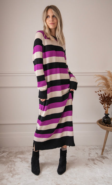 Phoebe Purple/Black - Maxi Dress