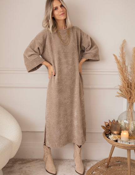 Viva Velvet Taupe - Maxi Dress