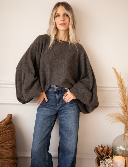 Cozy Wing Knit Dark Grey - Sweater