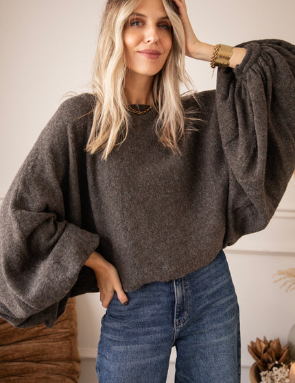 Cozy Wing Knit Dark Grey - Sweater