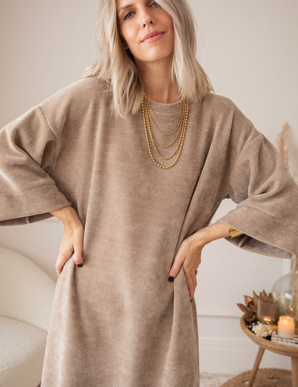 Viva Velvet Taupe - Maxi Dress