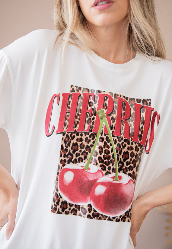 Cherry Wild White - T-Shirt