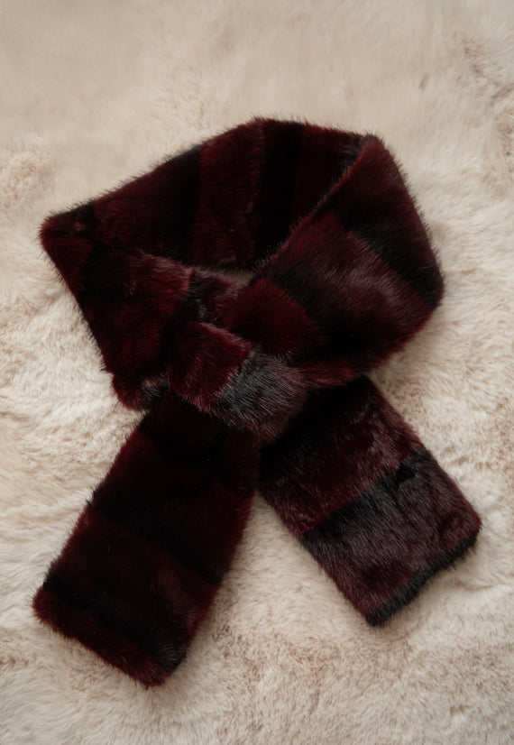 Schal - Stripes Of Fluff - Bordeaux