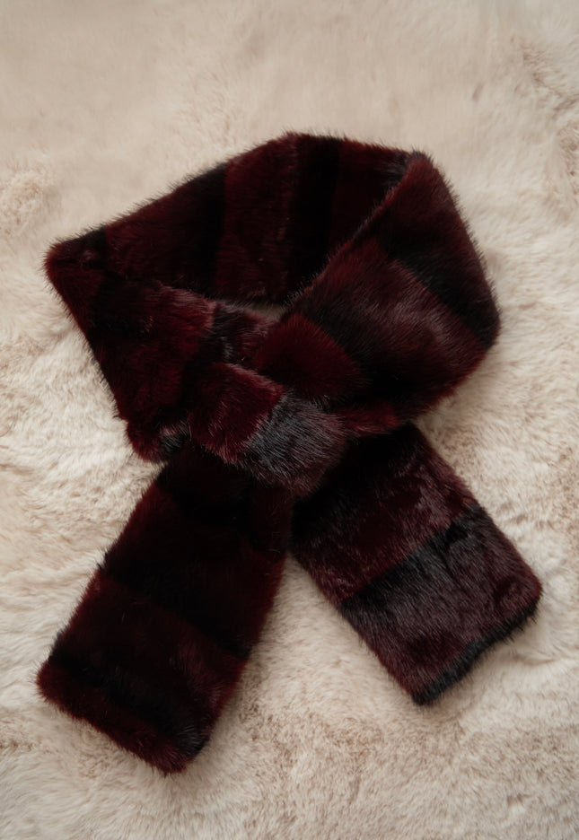 Stripes Of Fluff Bordeaux - Scarf