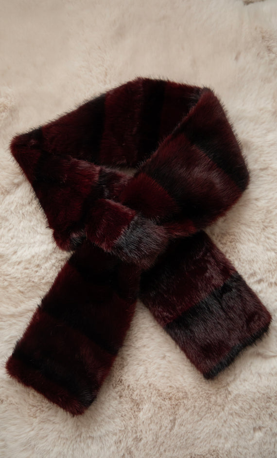 Schal - Stripes Of Fluff - Bordeaux
