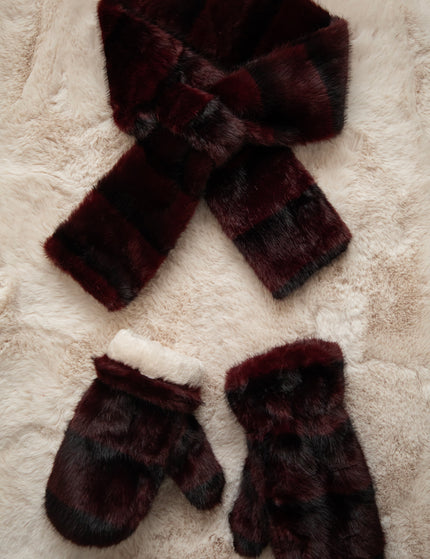 Schal - Stripes Of Fluff - Bordeaux