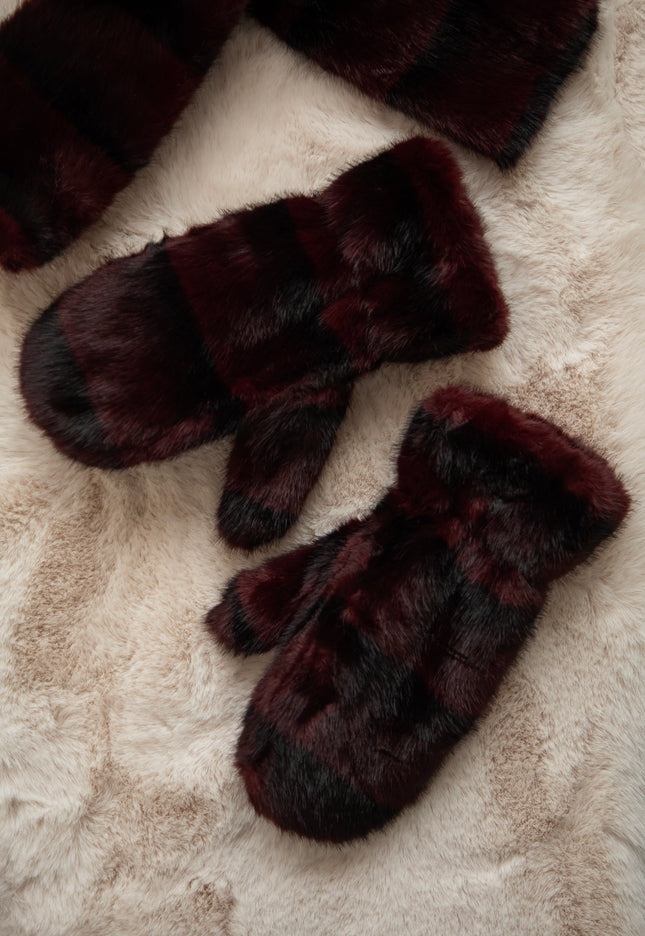 Stripes Of Fluff Bordeaux - Gloves