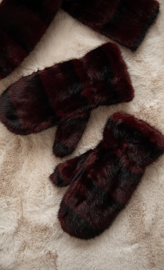 Stripes Of Fluff Bordeaux - Gloves