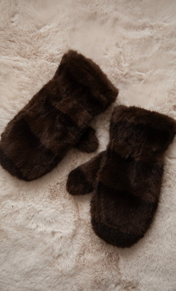Stripes Of Fluff Brown - Gloves