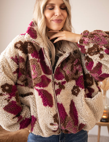 Flower Crush Teddy Beige/Mulberry - Jacket